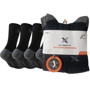 6-Pairs: Dri-tech Everyday Wear Crew Length Socks